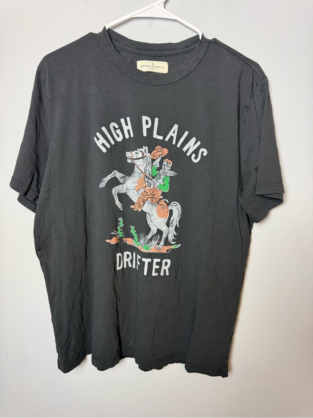 Imogene and Willie High Plains Drifter Men’s Gray Western Graphic Tee L